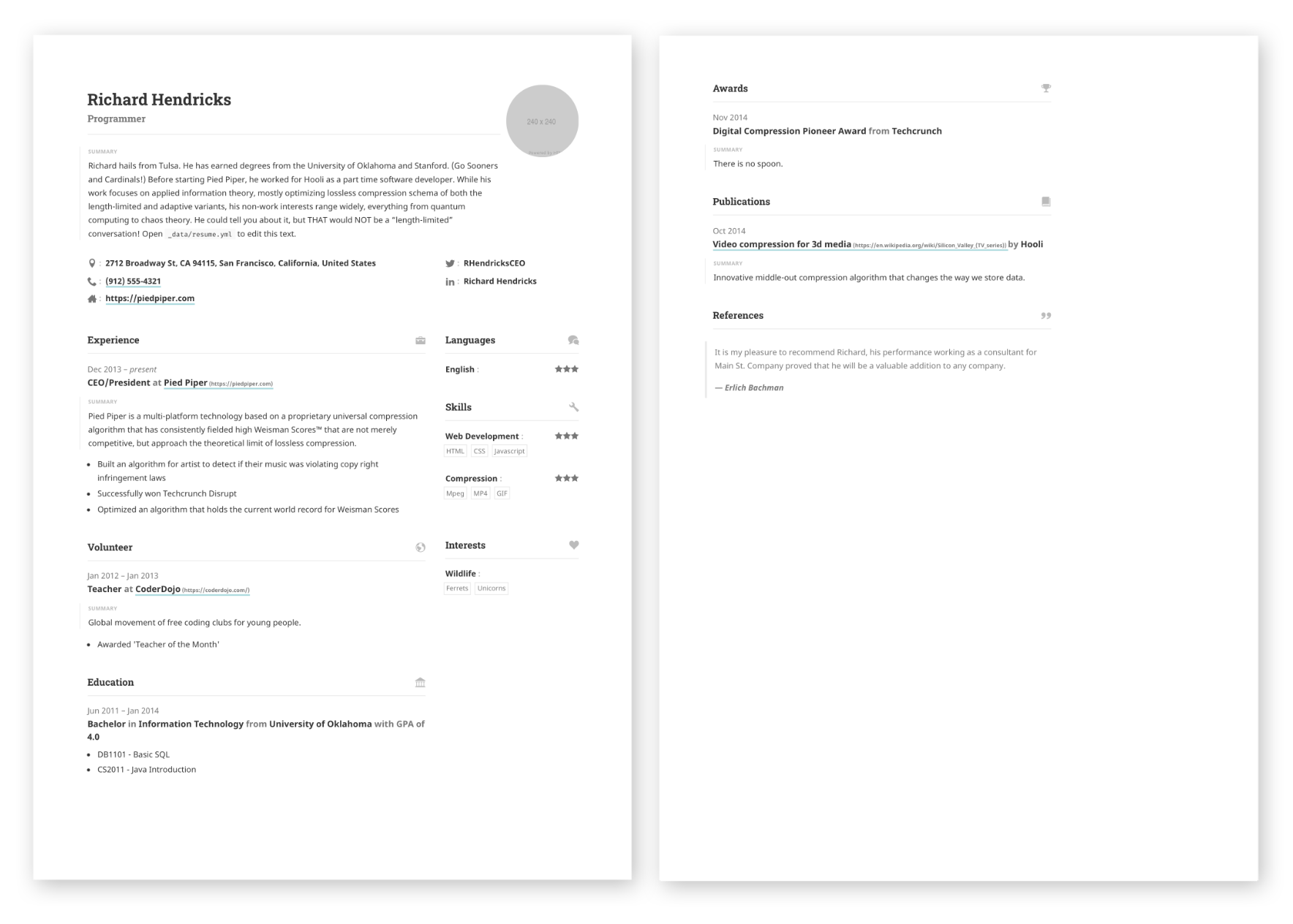 Haas Resume Template